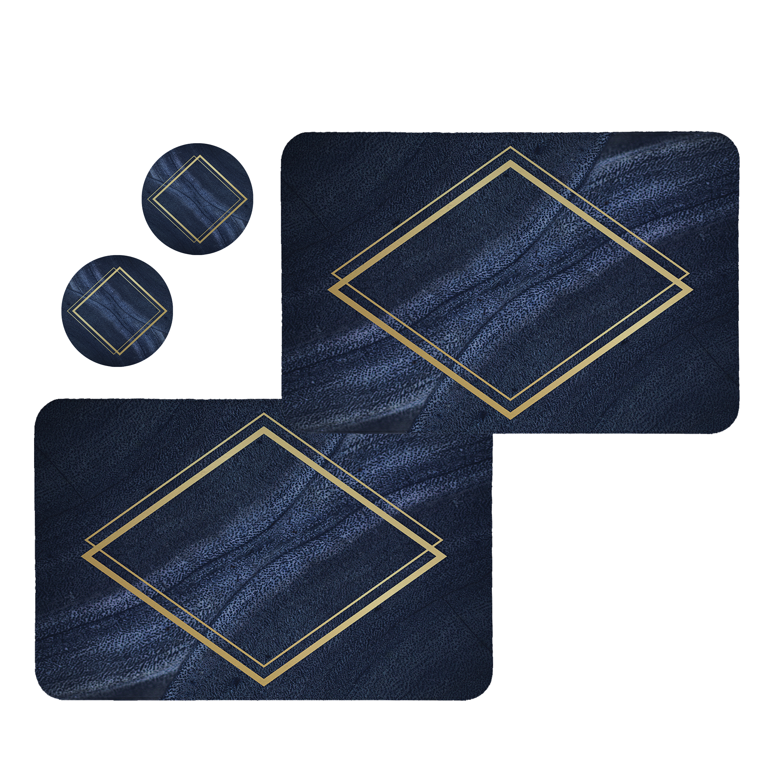 زیربشقابی طرح جین کد 8397 مجموعه 2 عددی همراه زیر لیوانی