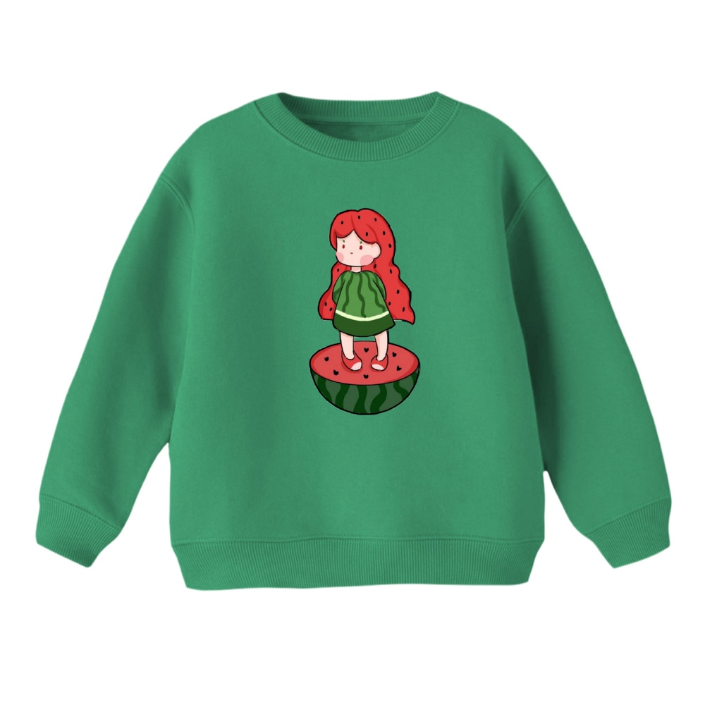 سویشرت بچگانه مدل دخترک یلدایی کد  2 رنگ سبز