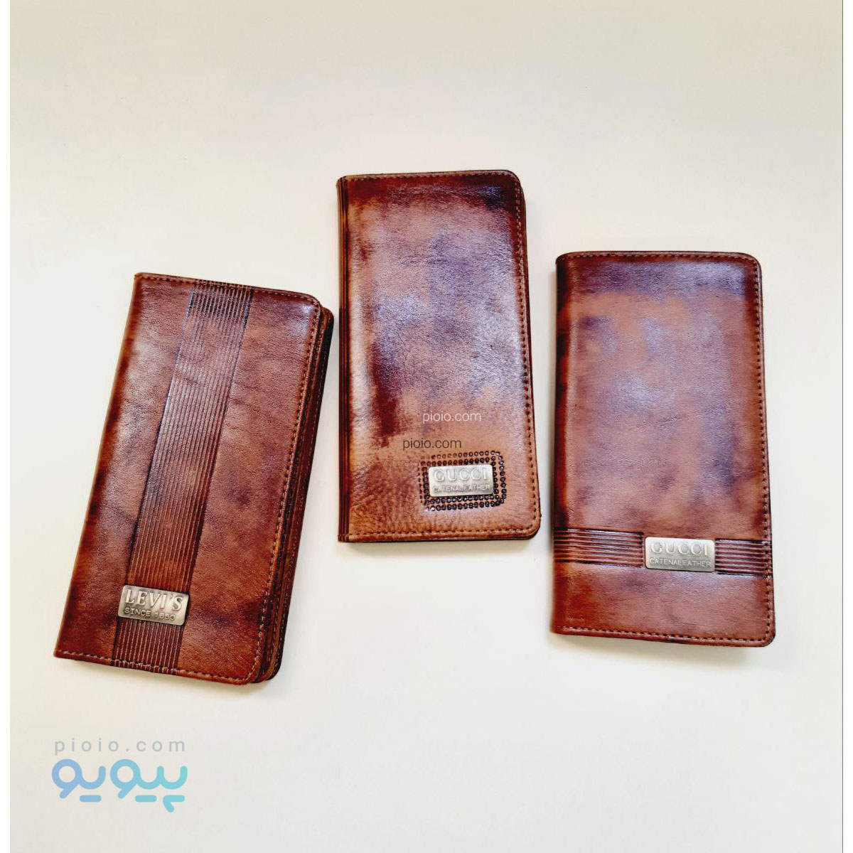 کیف پول چرم طبیعی کتی دسترنگ ساده هاردباکس تک و عمده