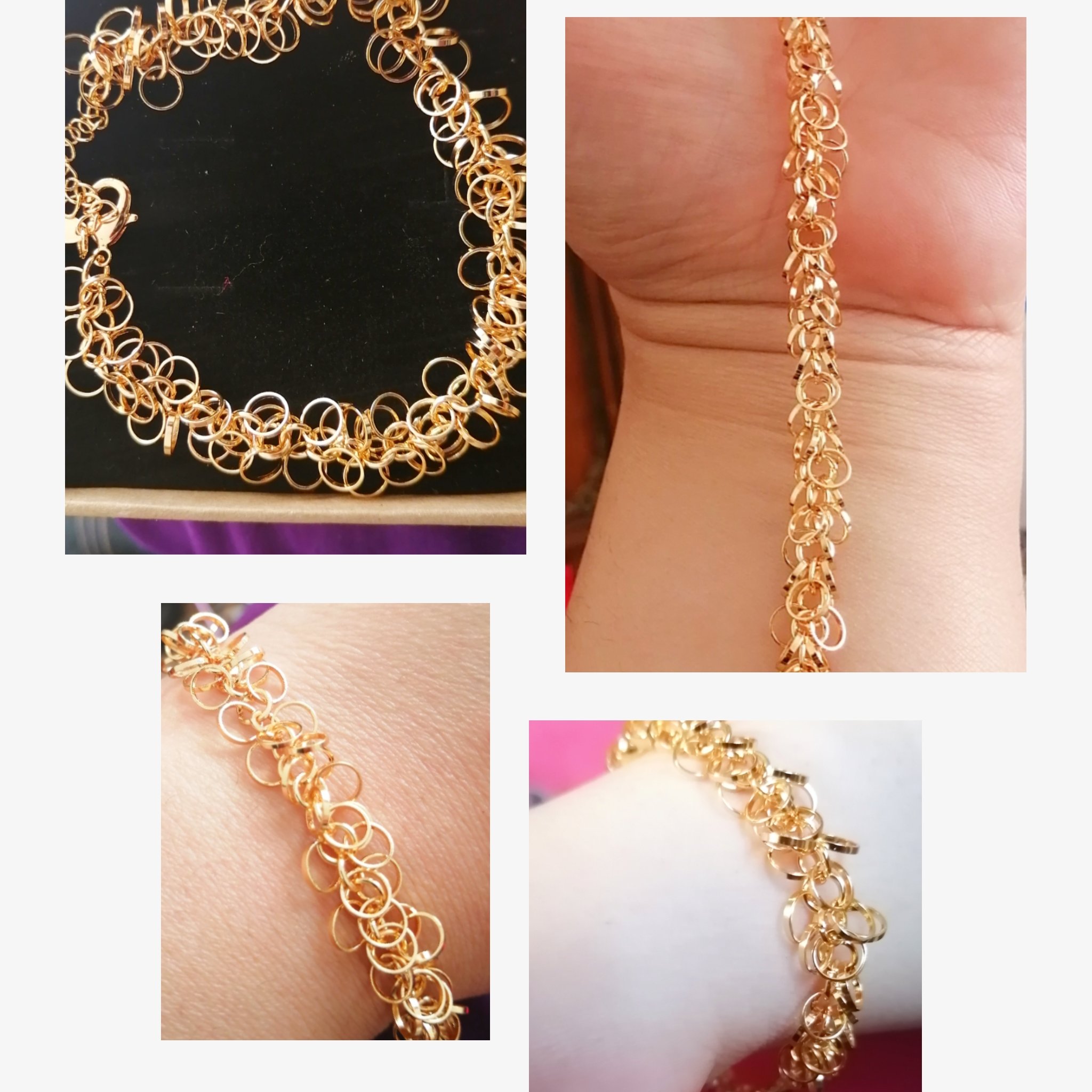 دستبند استیل حلقه ای شلوغ