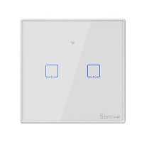 كليد لمسی دو پل سفید سونوف با قابليت كنترل توسط ريموت RF مدل T2EU2C-TX