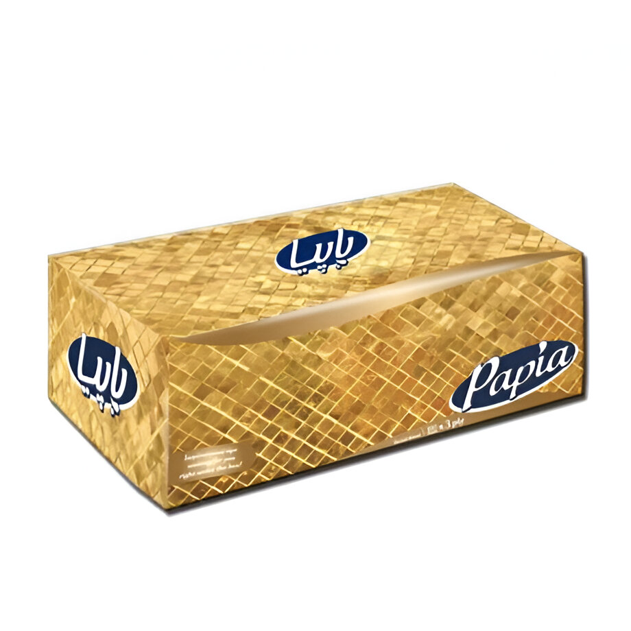 دستمال کاغذی 100 برگ 3 لایه طلایی پاپیا
