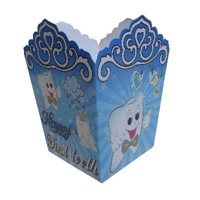 ظرف پاپ کورن مستر تم طرح دندون پسر کد 001 بسته 6 عددی