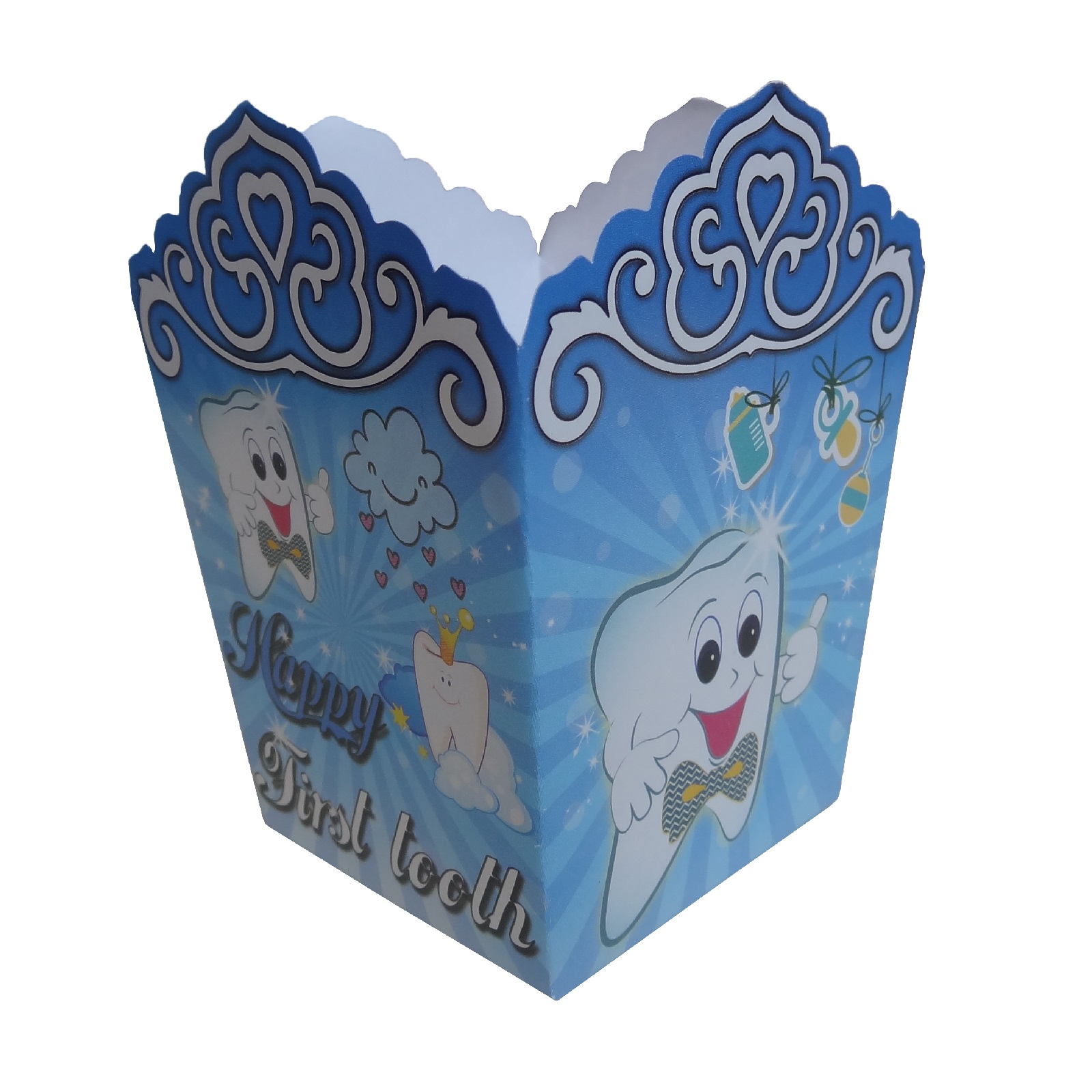 ظرف پاپ کورن مستر تم طرح دندون پسر کد 001 بسته 6 عددی