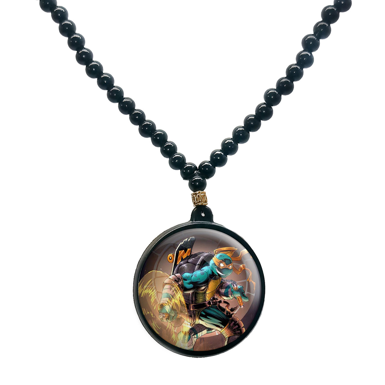 گردنبند پرمانه طرح لاکپشت‌های نینجا کد pmd.9973 مدل دو طرفه