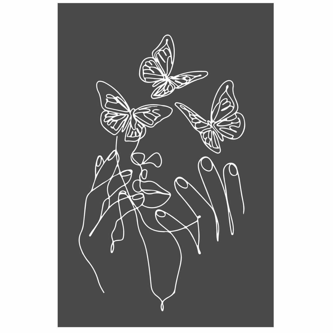 تابلو شاسی مدل دست چهره پروانه کد B54