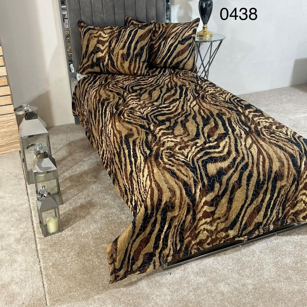 روتختی یک نفره دو رو گلدوزی شده پلنگی 3 تکه (ضمانت پرز و رنگ )