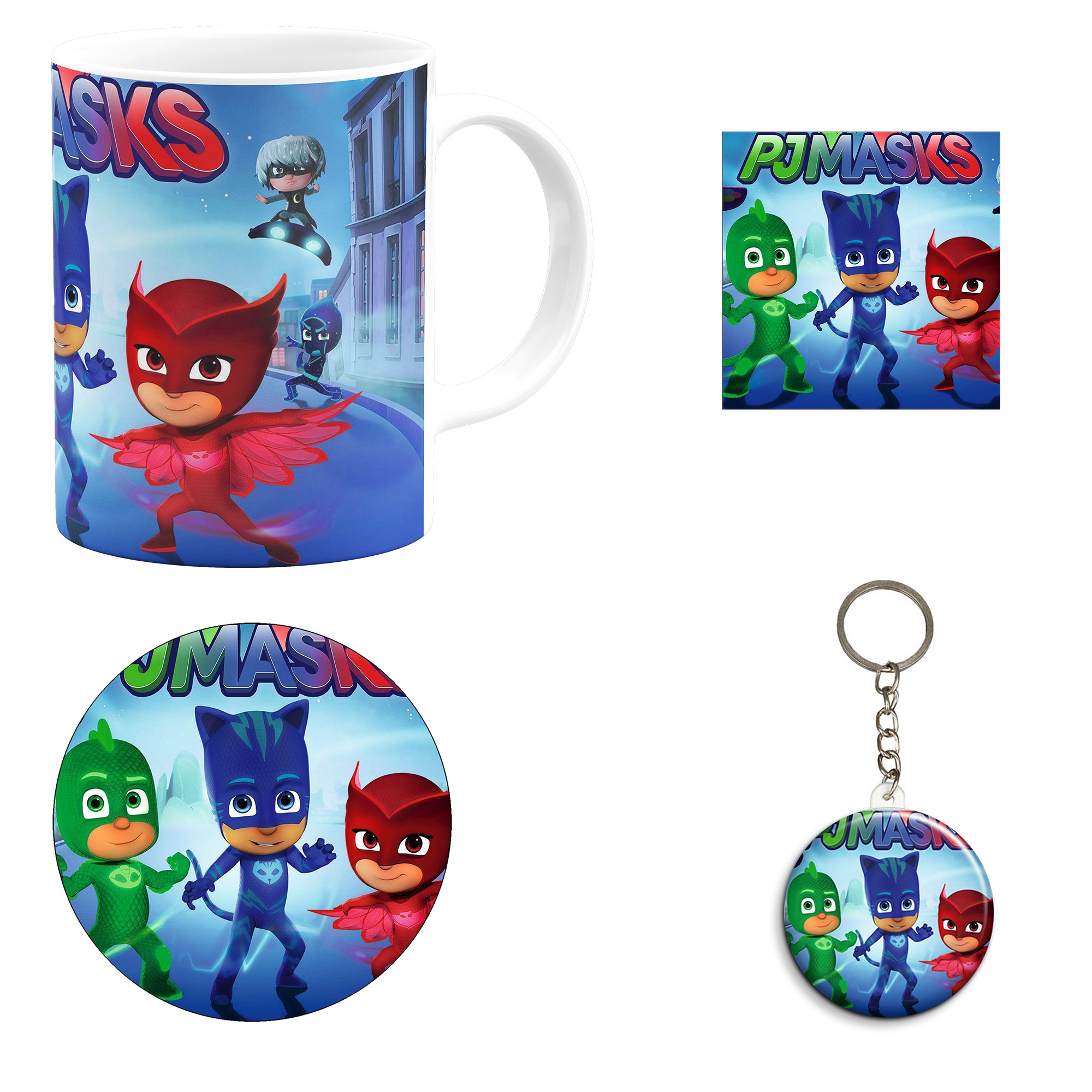 ست هدیه ماگ مدل انیمیشن شب نقاب طرح Pj masks کد M6