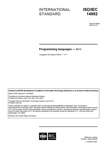 خرید و دانلود نسخه کامل کتاب C  03 – ISO/IEC 14882:2003