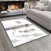 فرش چاپی طرح کلاغ ها در حال برف بازی CS-1211a