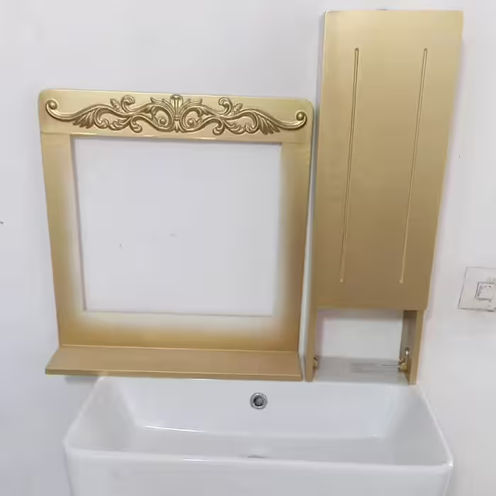 روشویی کابینتی طلایی 60 با چینی کرد فلت. هزینه ارسال بصورت پس کرایه و برعهده مشتری است