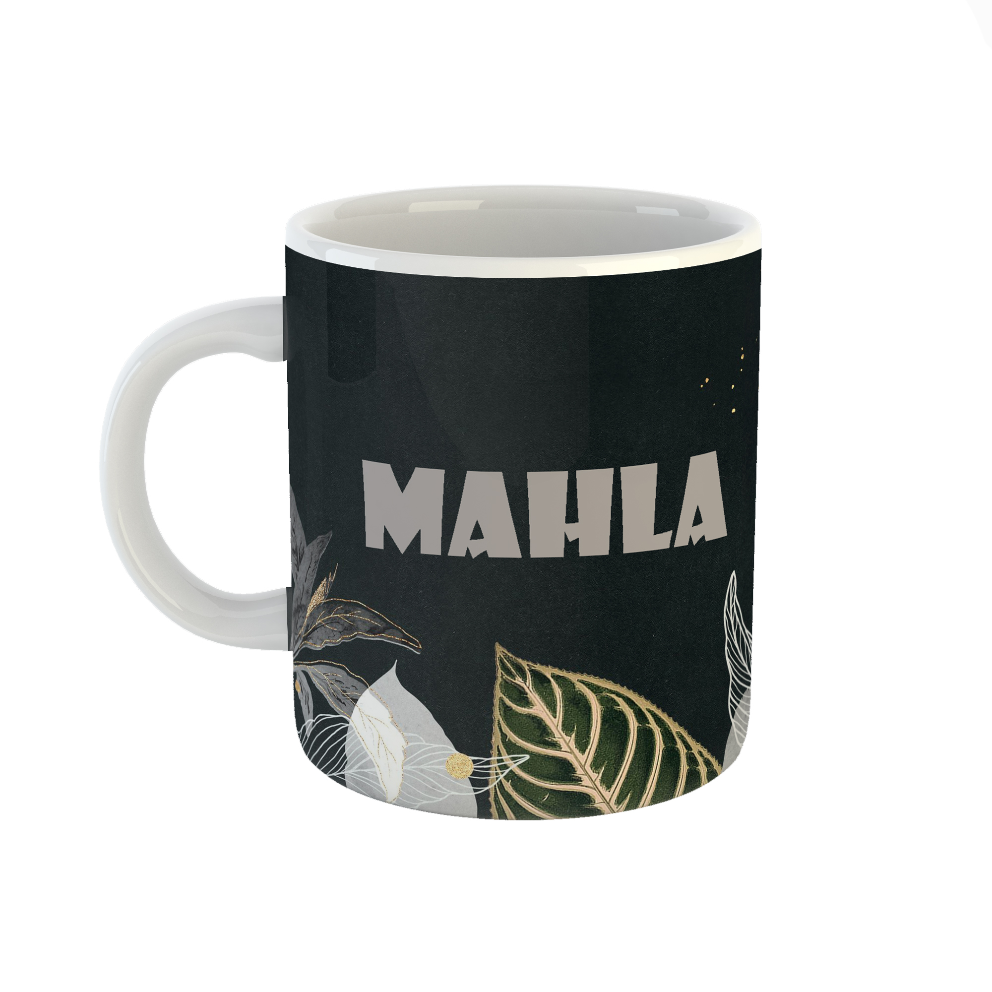 ماگ طرح اسم مهلا مدل برگ کد 490