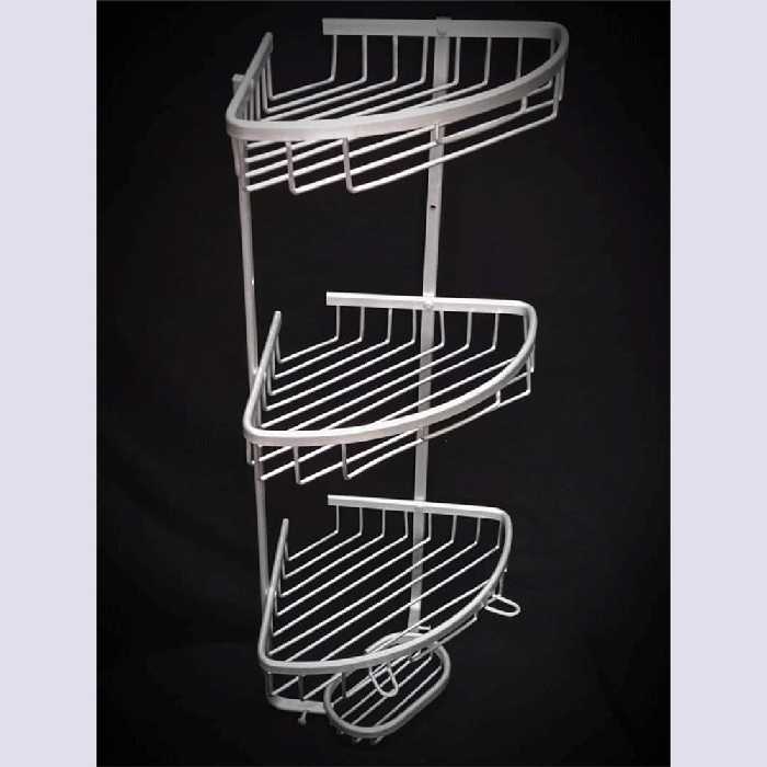 قفسه حمام مدل کنج سیمی سه طبقه