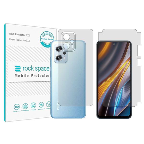 گلس محافظ صفحه نمایش و پشت گوشی شیائومی Poco X4 GT مدل نانو هیدروژل شفاف برند راک اسپیس کد MS