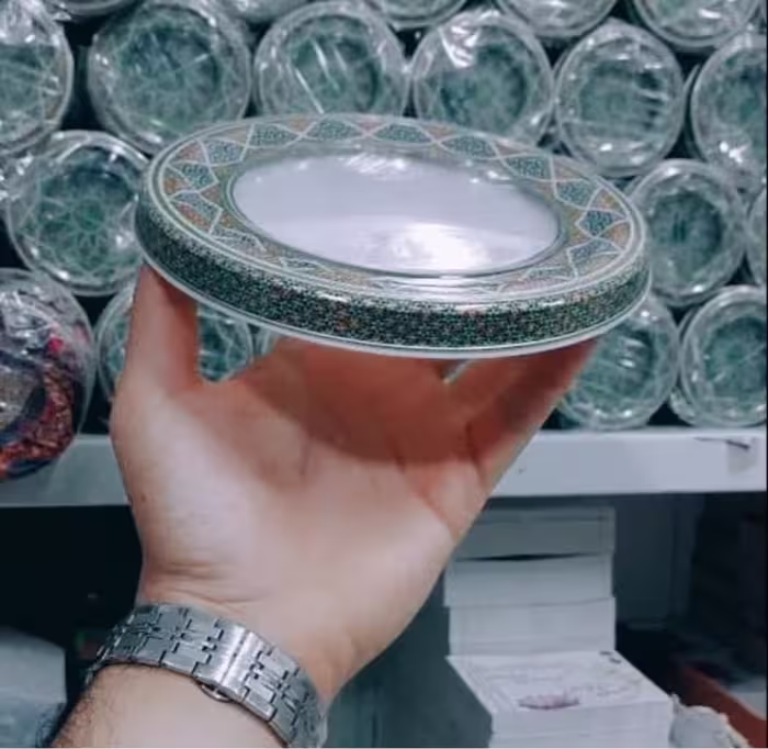ظرف زعفران خاتم 25گرم مدل کف اسپانیا