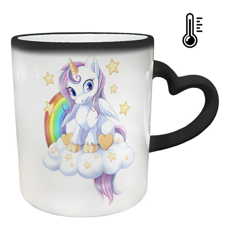 ماگ حرارتی مدل دسته قلبی طرح یونیکورن کد 4