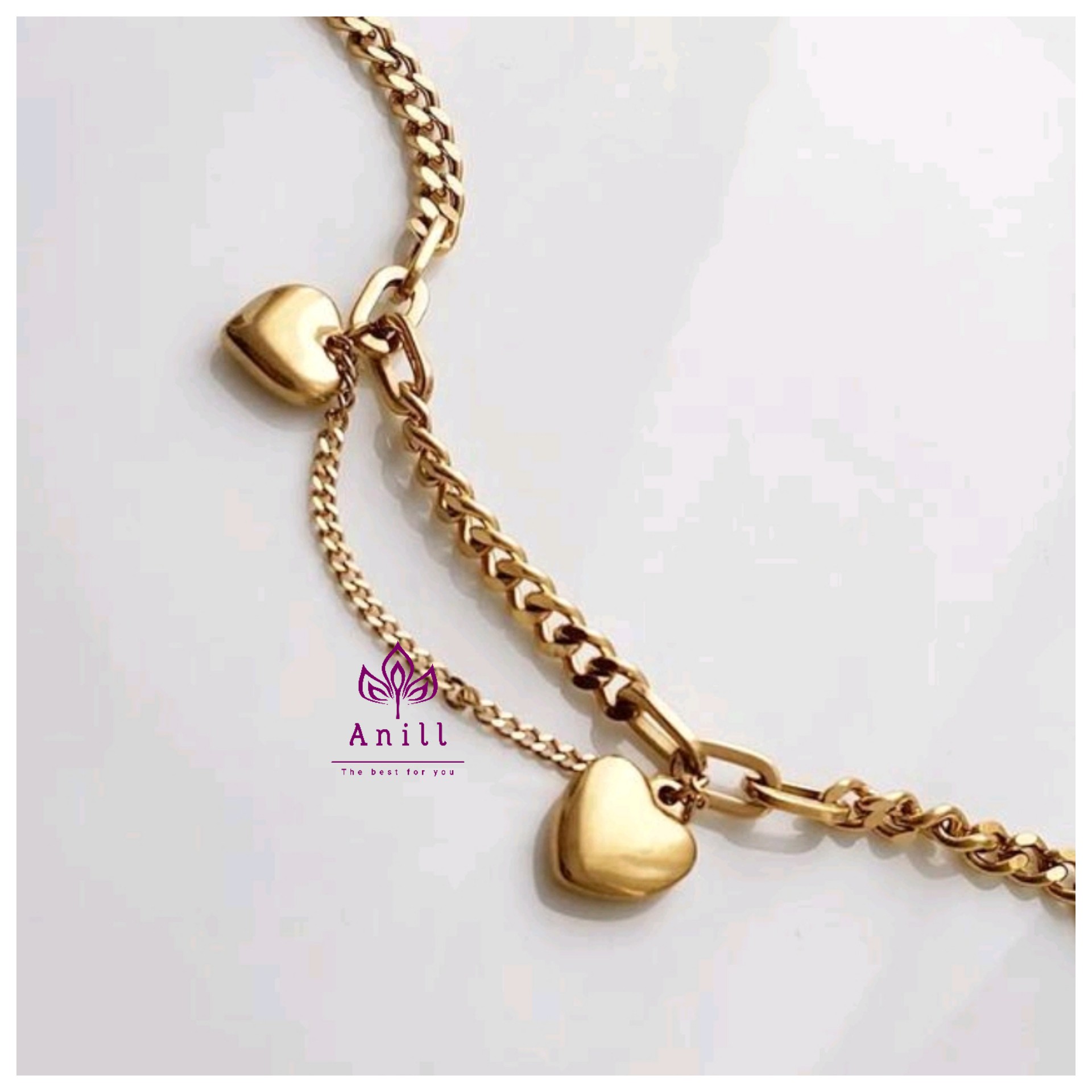 دستبند کارتیر استیل با پلاک قلب کد 706