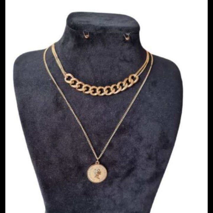 گردنبند دو ردیفه سکه الیزابت. 
در دو رنگ طلایی. نقره ای
رنگ ثابت
