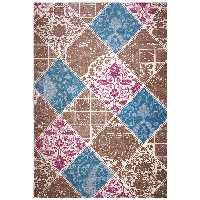 فرش ماشینی زمرد مشهد کد P05 زمینه کرم