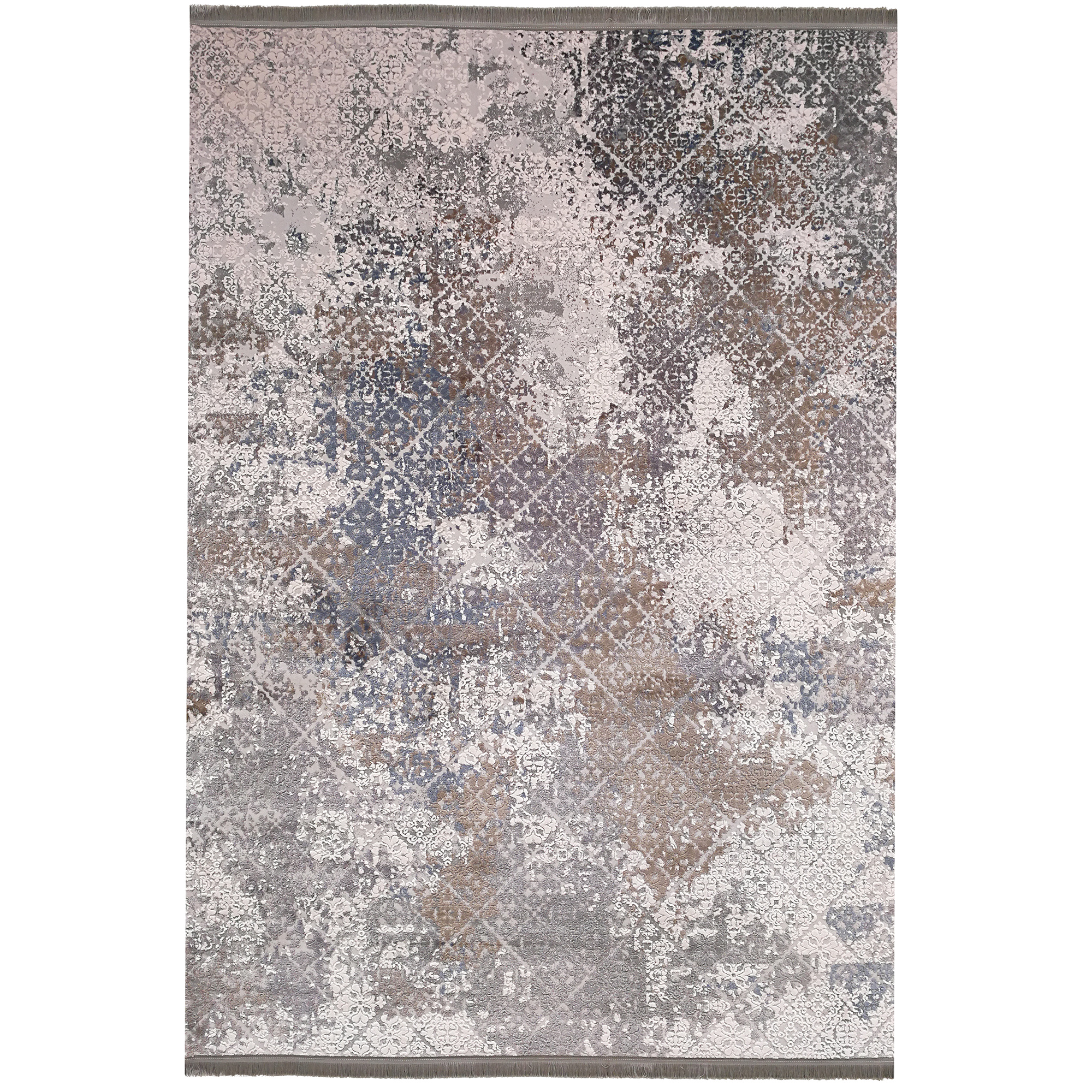 فرش ماشینی زمرد مشهد طرح پتینه کد TA123 زمینه طوسی