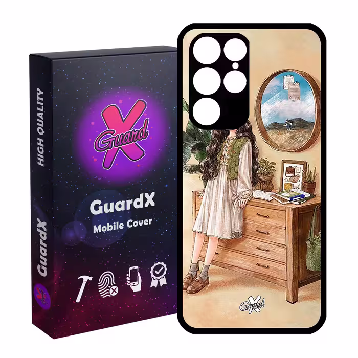 کاور گارد ایکس طرح دختر مدل Glass10308 مناسب برای گوشی موبایل سامسونگ Galaxy S22 Ultra