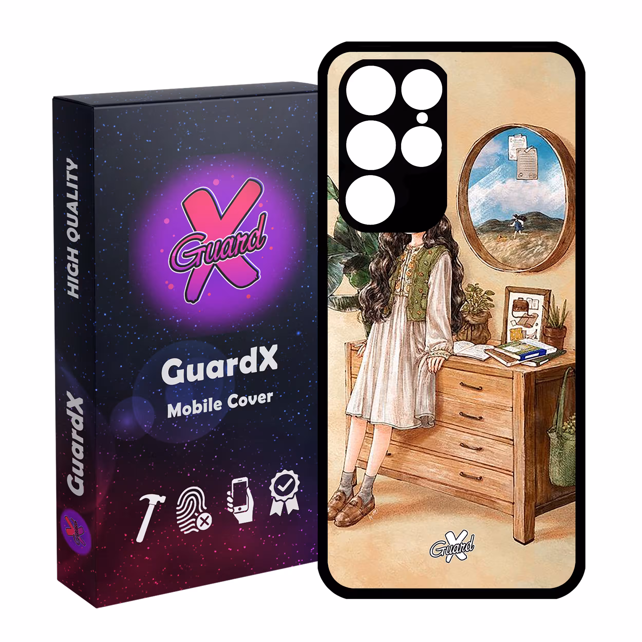 کاور گارد ایکس طرح دختر مدل Glass10308 مناسب برای گوشی موبایل سامسونگ Galaxy S22 Ultra