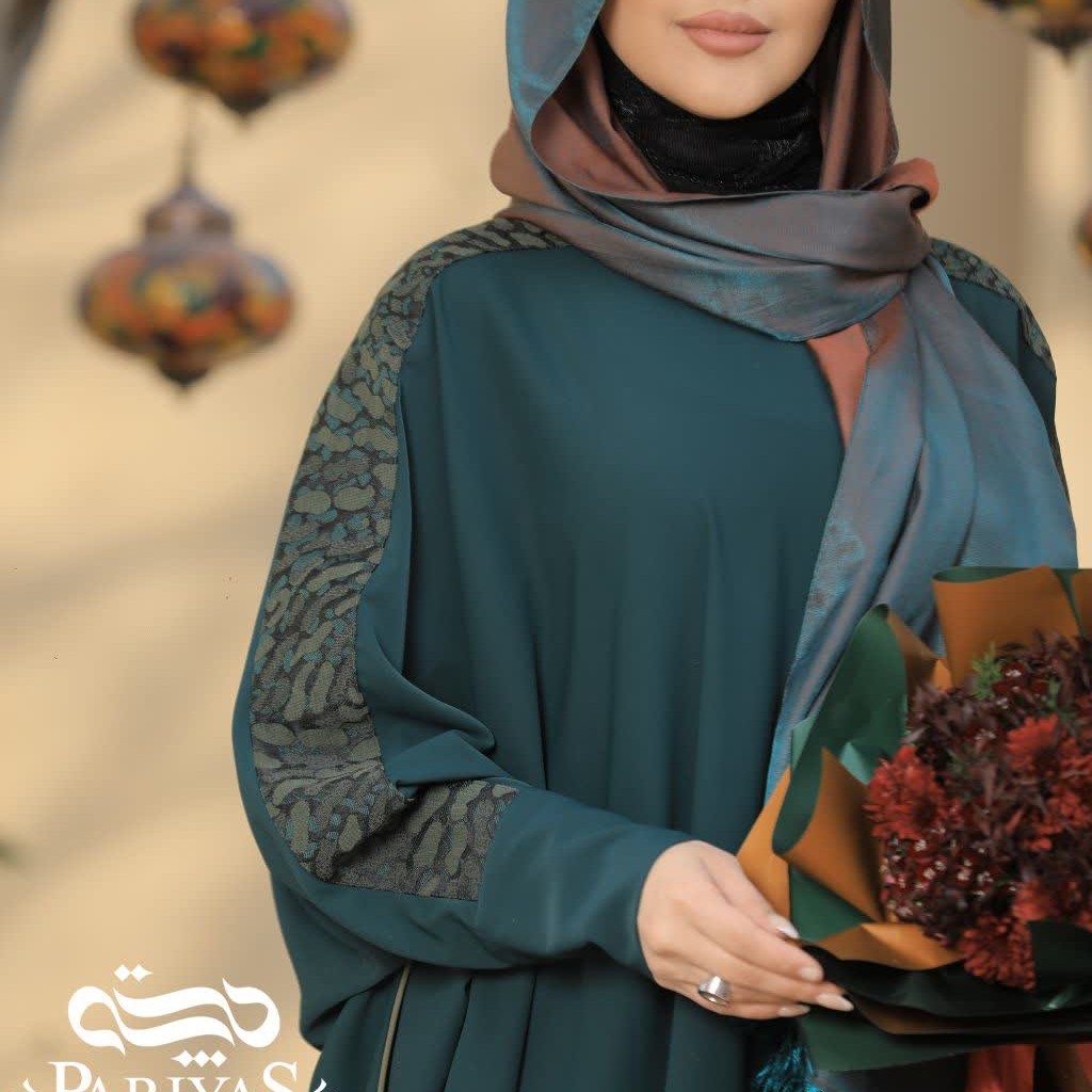 عبا ریحانه جنس کرپ الیزه ، خرج کار دوزی شده