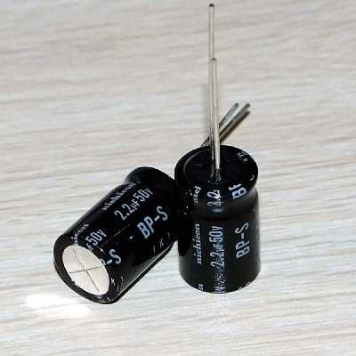 خازن 2.2 میکروفاراد 50 ولت کد Ca2.2uf-50V بسته 6 عددی