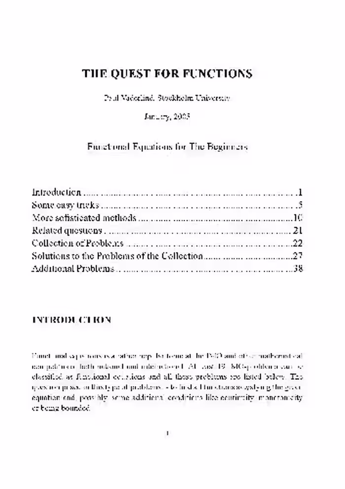 خرید و دانلود نسخه کامل کتاب The Quest for Functions: Functional Equations for the Beginners
