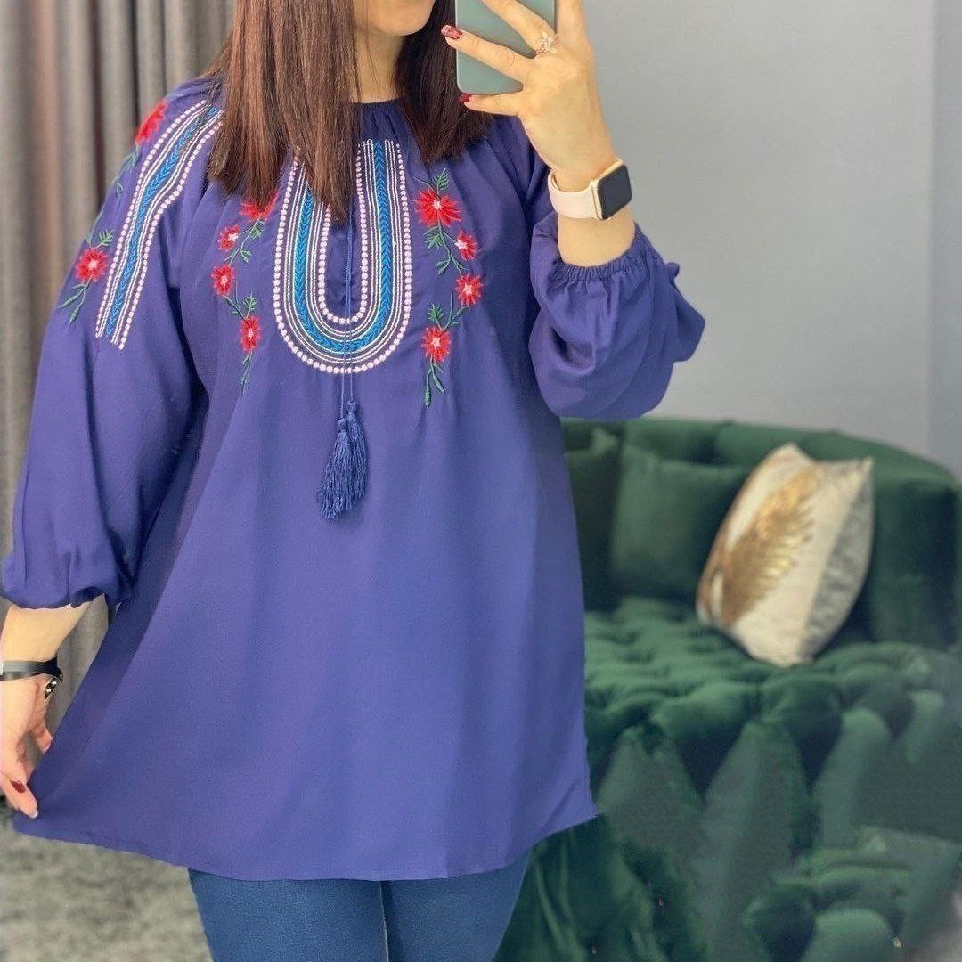 شومیز گلدوزی باران شومیز تونیک مانتو مانتو کوتاه  شومیز