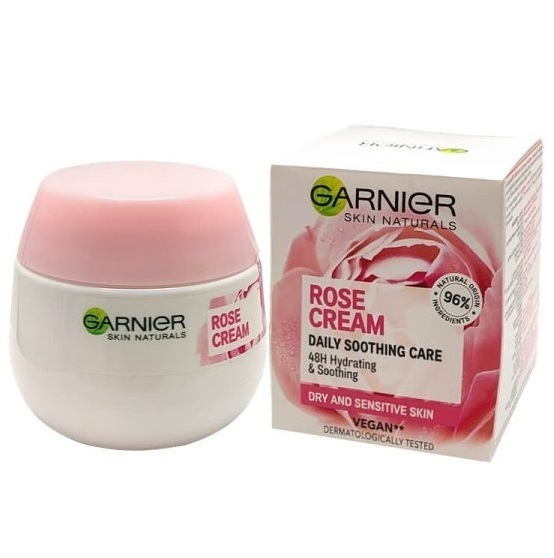 گارنیر کرم آبرسان روزانه گل رز 50 میل Dry And Senstive Skin
