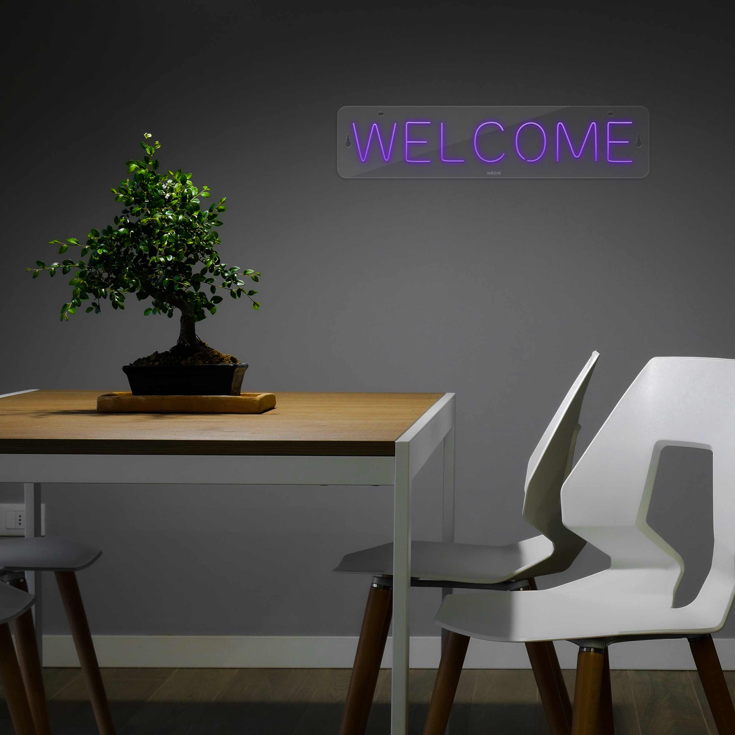 چراغ دیواری نئون دیزاین طرح Welcome_PR