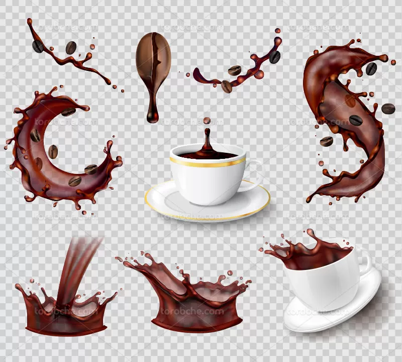 وکتور اسپلش قهوه | گرافیک با طعم تربچه