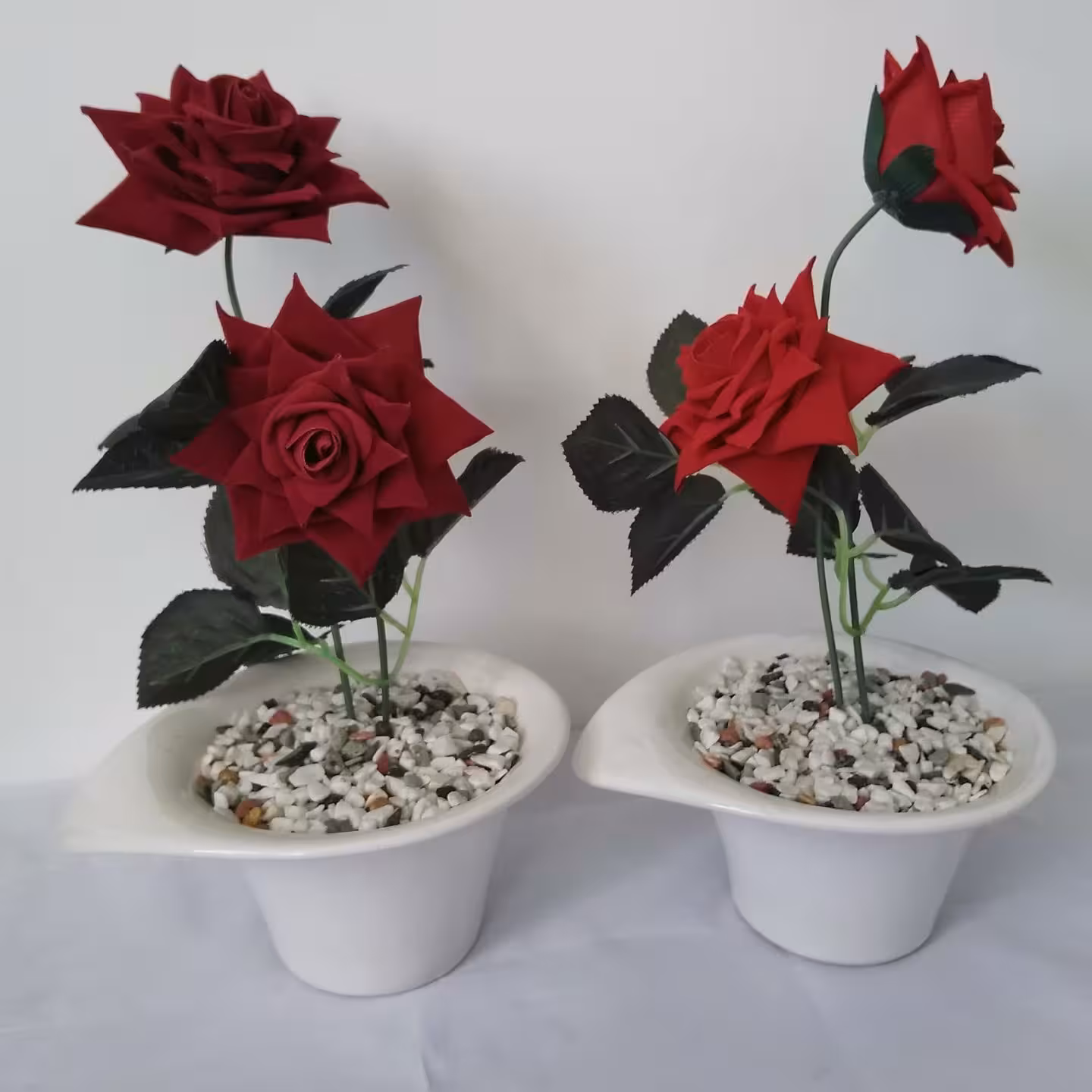 گل مصنوعی مدل رز 2 گل اشکی