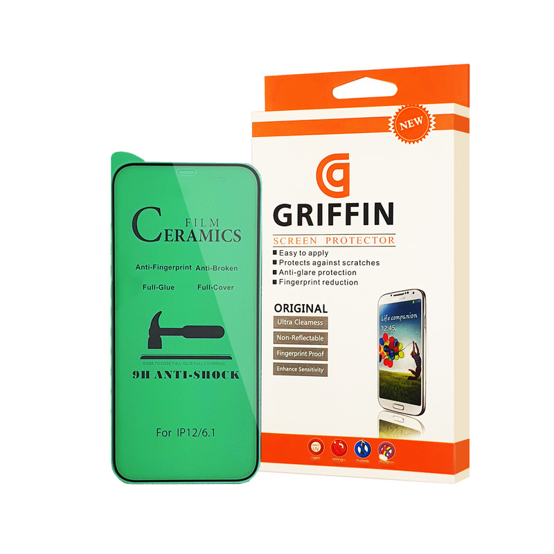 محافظ صفحه نمایش سرامیکی گریفین مدل FLCRG GN st مناسب برای گوشی موبایل اپل iPhone 12 | کالا برتری