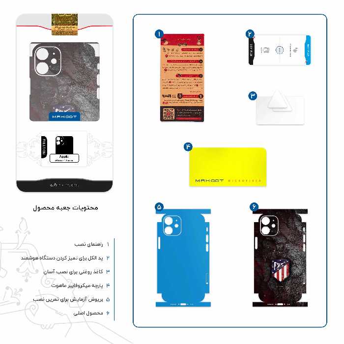 برچسب پوششی ماهوت مدل Atletico de Madrid-FullSkin مناسب برای گوشی موبایل اپل iPhone 12 mini