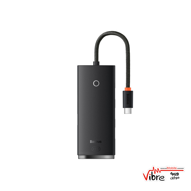 هاب چهار پورت  usb 3.0 بیسوس مدل  Hub Lite Series USB WKQX030301 همراه کابل 25 سانتی متری تایپ سی