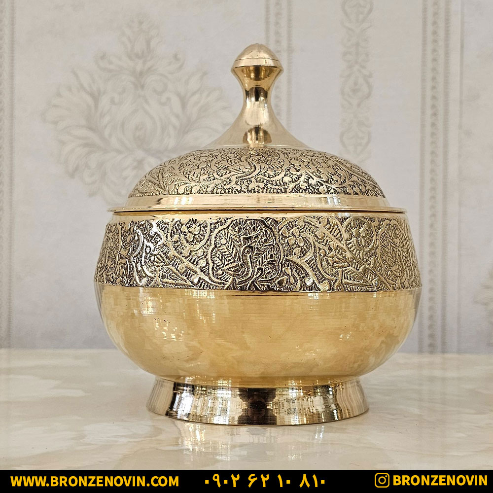شکلات خوری برنز هندی مدل طاووس کد 3701