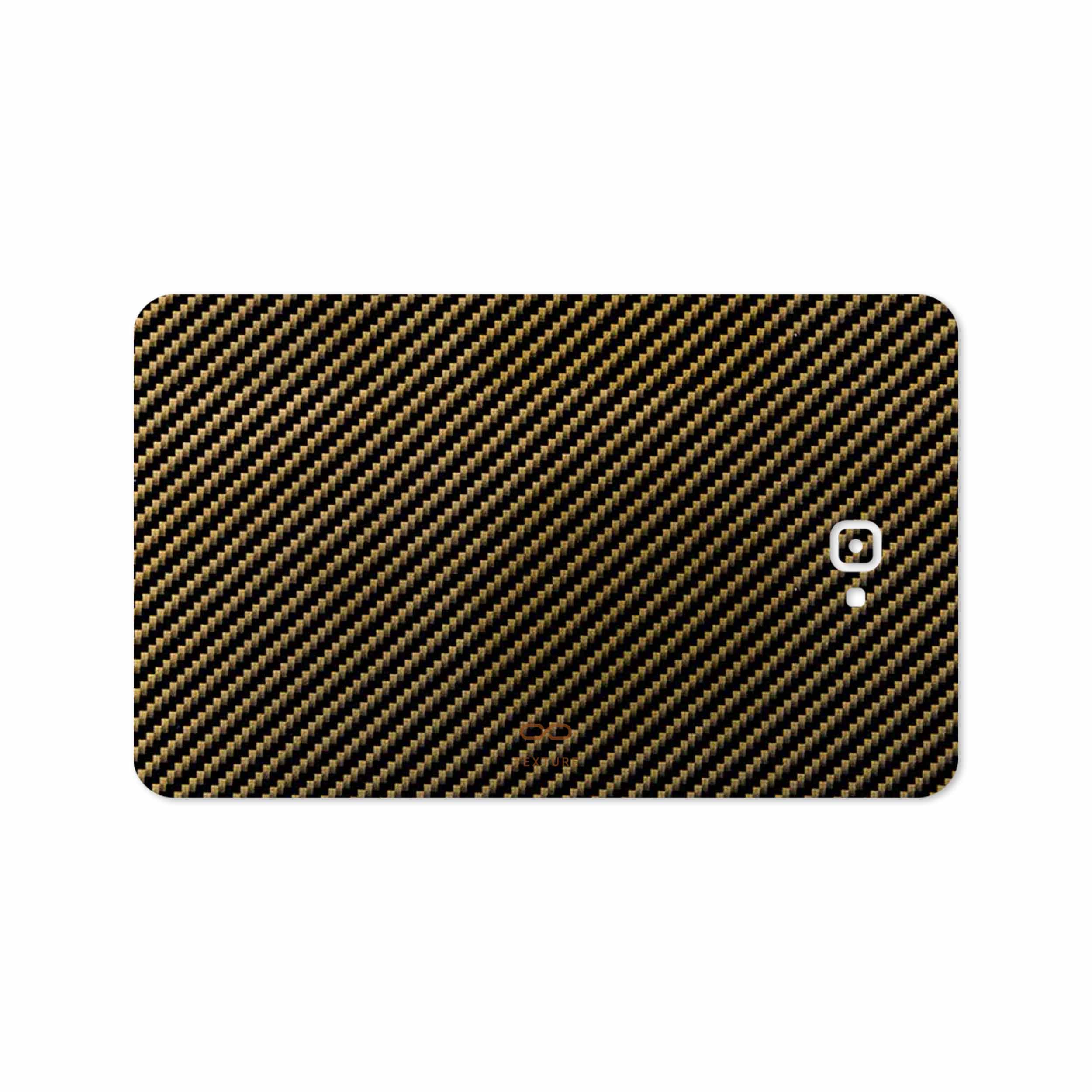 برچسب پوششی ماهوت مدل Glossy-Brown-Fiber مناسب برای تبلت سامسونگ Galaxy Tab A 10.1 2016 T585