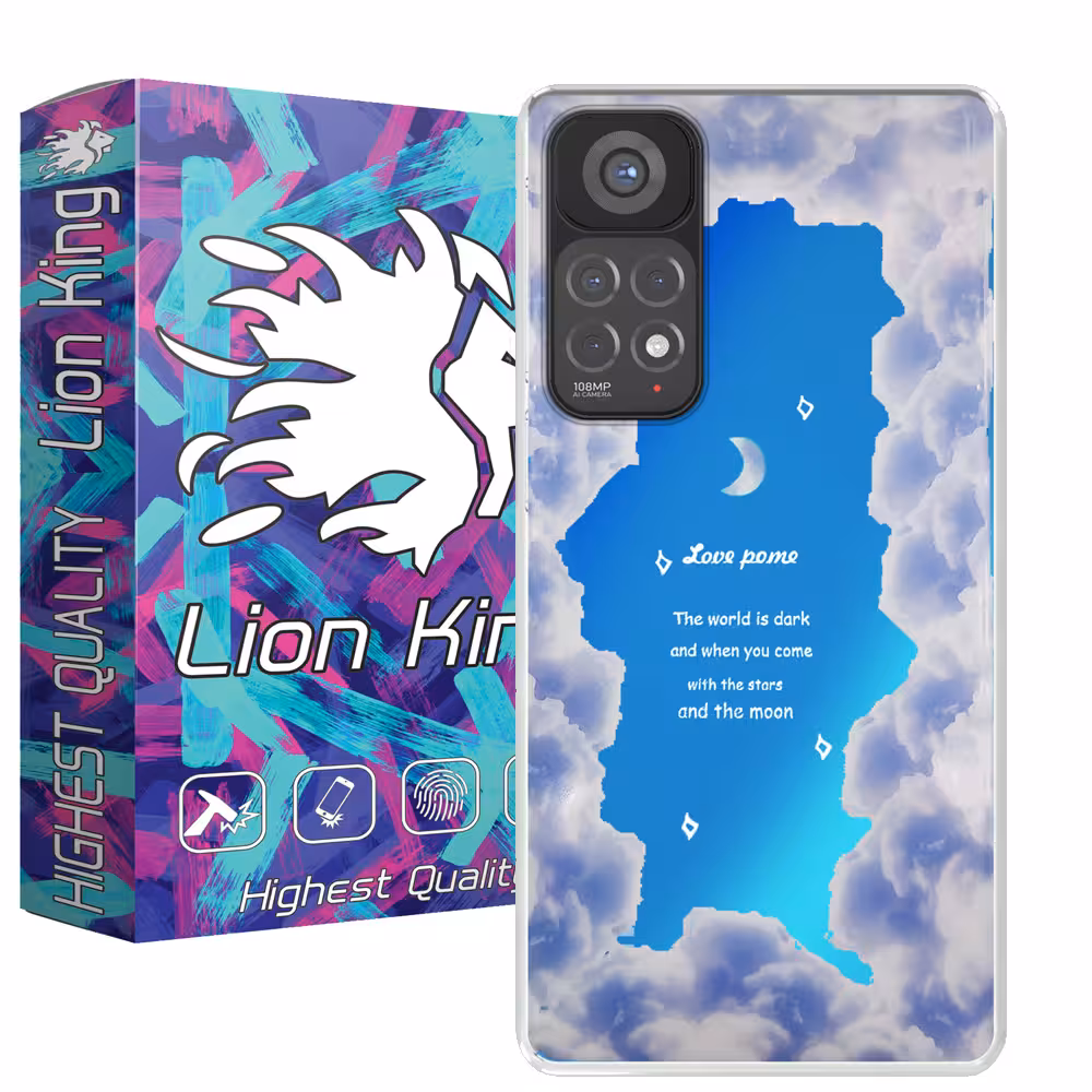 کاور لاین کینگ مدل هولوگرامی ابر وماه مناسب برای گوشی موبایل شیایومی Redmi Note 11 Global Note 11S