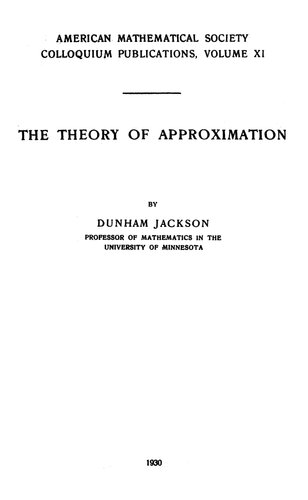خرید و دانلود نسخه کامل کتاب The theory of approximation