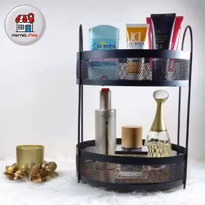 استند پا سماوری 2 طبقه گرد توری مدل کف چوبی