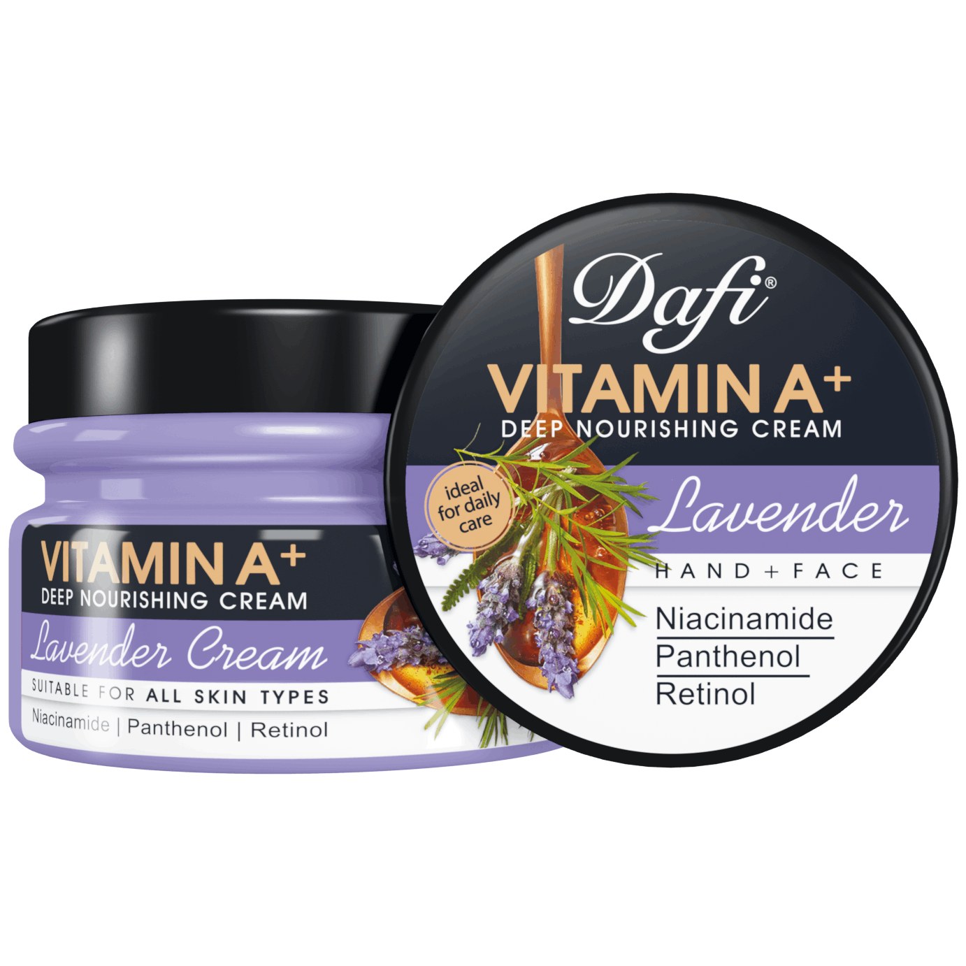کرم کاسه ای لاوندر حاوی ویتامین A دافی