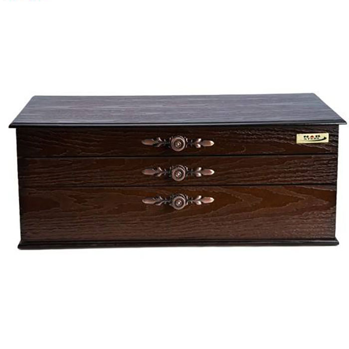 سرویس قاشق چنگال 116 پارچه ناب استیل مدل ونیز جعبه چوبی