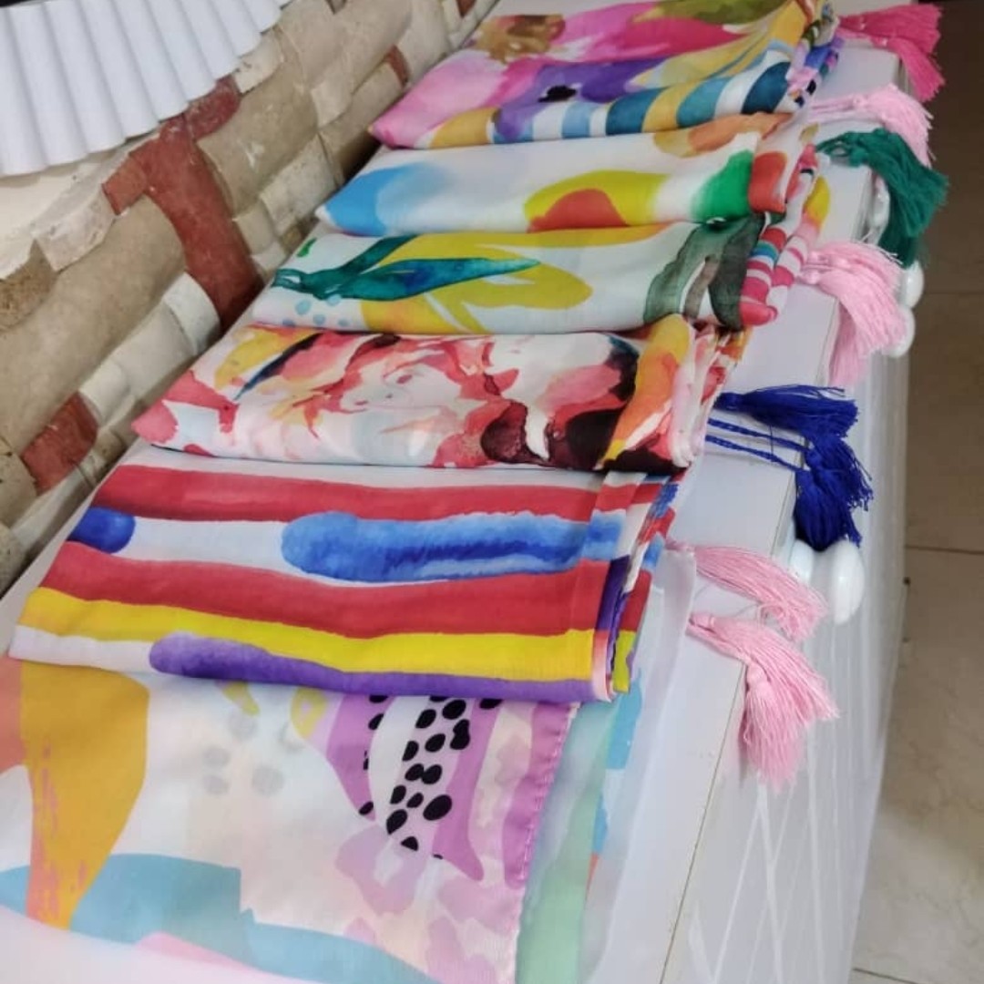 شال نخی طرح هاوایی