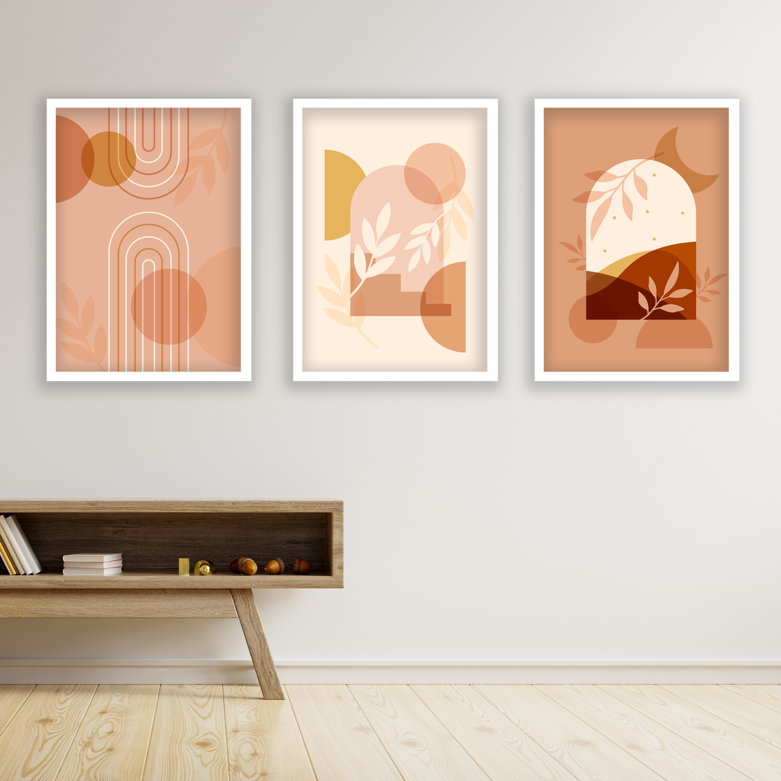 تابلو مدل مینیمال دکوراتیو کد LA-G30105 مجموعه 3 عددی