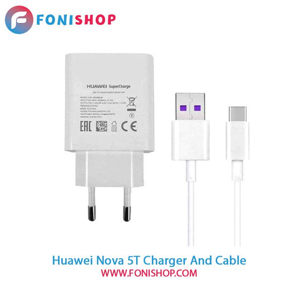کابل و شارژر سوپر فست شارژ اصلی هوآوی Huawei Nova 5T