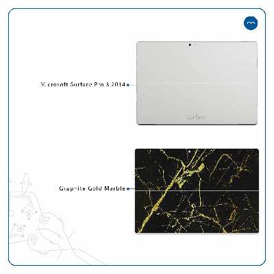 برچسب پوششی ماهوت مدل Graphite-Gold-Marble مناسب برای تبلت مایکروسافت Surface Pro 3 2014