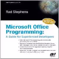 خرید و دانلود نسخه کامل کتاب Microsoft Office programming: A guide for experienced developers