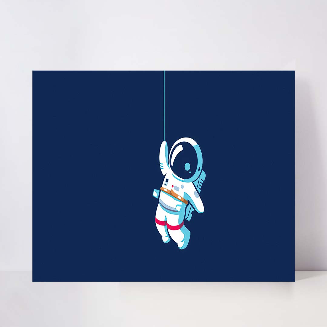 تابلو شاسی مدل astronaut hanging on moon کد S-10043